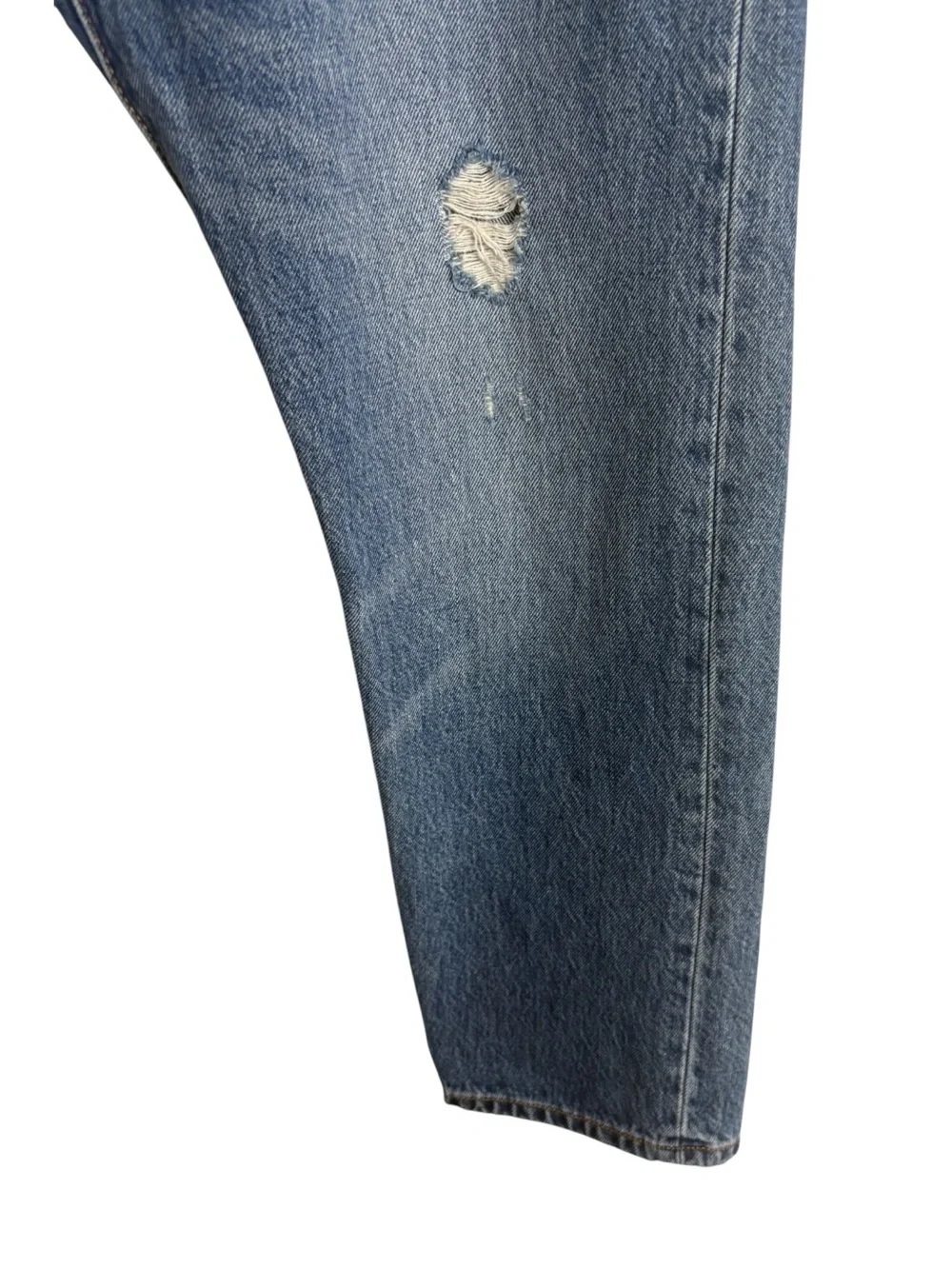 LEVI'S 501 High-Rise Distressed Straight-Leg Jeans Size 10 -- EMBROIDERED CHERRY